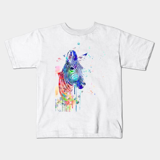 Zebra Kids T-Shirt by RosaliArt